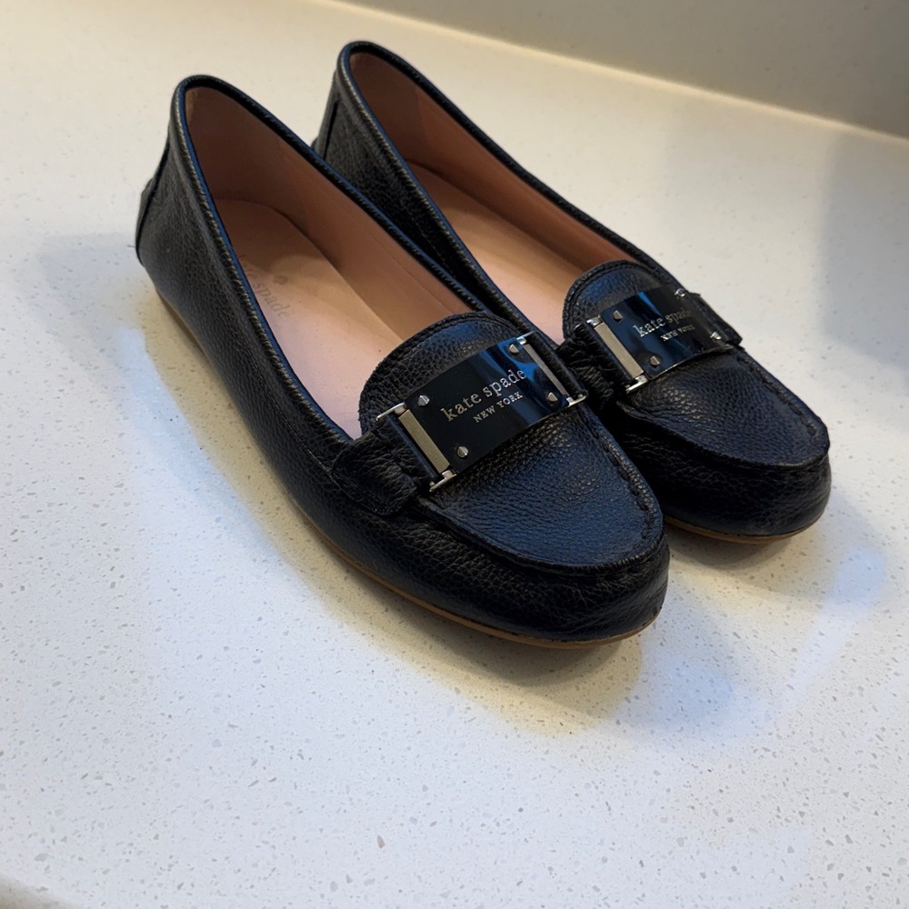 Kate Spade Black Textured Loafers